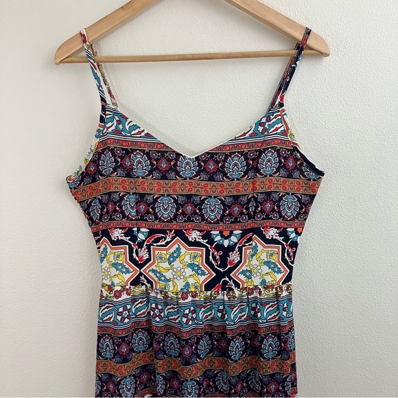 Multi Color Spaghetti Strap Maxi Dress - Picture 1 of 7